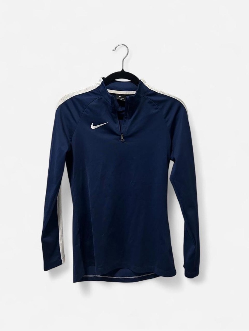 Nike Women’s Navy and White Half-Zip Athletic Top